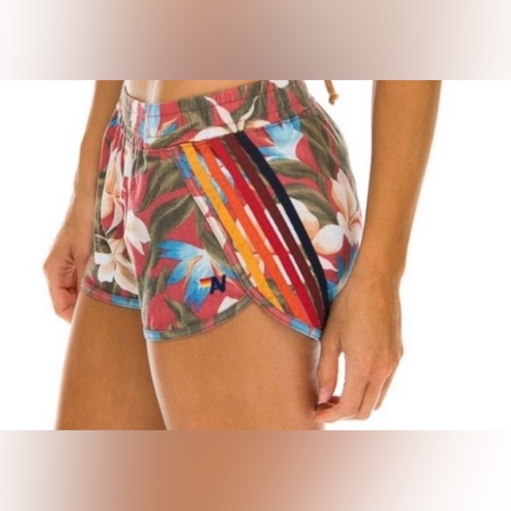 Aviator Nation Kauai Floral 5 Stripe Flex Board Shorts Size XS